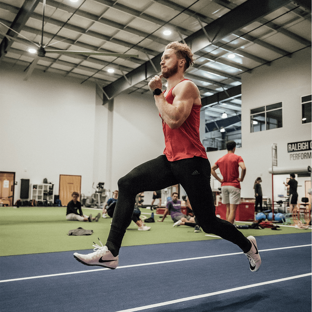 Coach Josh preparing track and field training